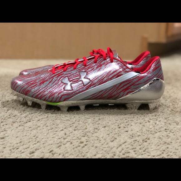 all red under armour spotlight cleats